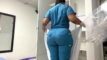 Oiled big ass patient's office record