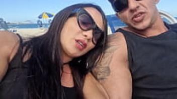 Dogging a guy from Tinder on the beach