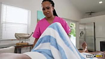 BANGBROS: A massage with the curvy goddess Ny Ny Lew that turns into a messy facial and a slippery love