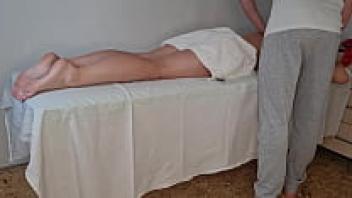 actual massage with cream pie