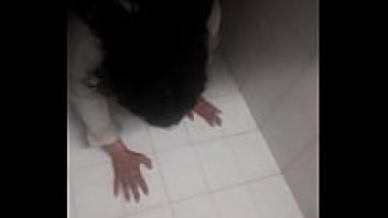 In the bathroom, making love