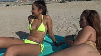 On the beach, a trio