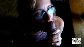 A petite blonde amateur performs a lovely blowjob.