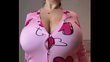 Cowardly dancing while hot with large natural tits