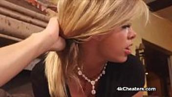 Cuckold observes his wife, a sex addict, on cock.