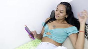 I massage my stepsister's body and then use my cock to massage her cock.