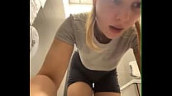 In the gym, hard masturbating