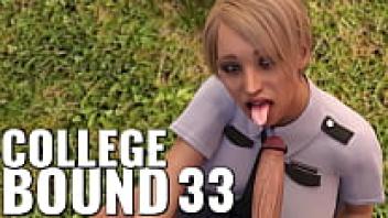 BOUND #33—A police MILF giving a guy a blowjob in public