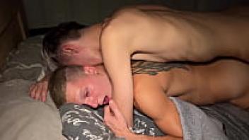 A large dick of a guy loves deep throats and cums inside, and cute twinks have passionate sex.