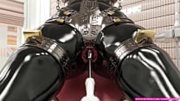 BDSM 3D Fetish Metal Bondage and Latex: Adorable Teen Photographed by a Dentist