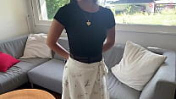 With Amazing Cumshot on Her Back and Lingerie, Teasing Becomes Love