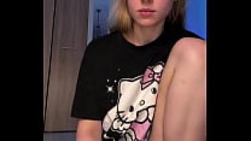 Using a large dildo to finger a rosy, flawless pussy