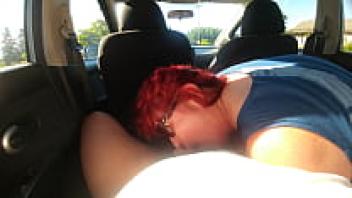 Red swallowing my cock