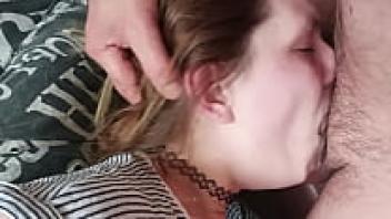 Cum Face & Swallow: An Actual Homemade Bedside Blowjob by an Amateur