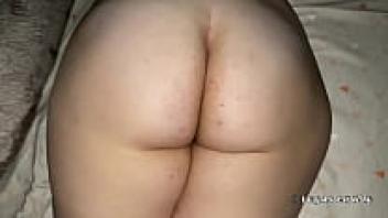 Big, curvy ass A close-up of Stepmother's hairy pussy fingers