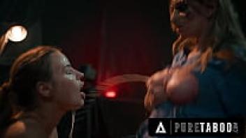 Three-titted Demon in Pure Taboo Nurse Anna Claire Clouds is breastfed by Ashley Lane! Three-way creepy horror porn