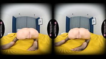 Kamila, a lone female in virtual reality, with a shaved pussy