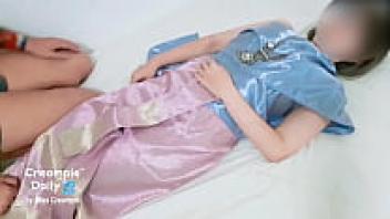 After a culture party, a Thai teen girl wearing a traditional Thai attire receives love and a creampie tight pussy.