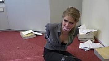 Teenage Violet Haze in bondage as a real estate agent