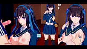 [Koikatsu Eroge!] In this 3DCG hentai video, JK (the Ori character) is seen rubbing his immaculate, cool black hair and enormous breasts.