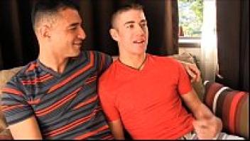 Big City cock is presented to the GayRoom Farm boy.