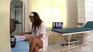 Alexis Brill, an extremely attractive nurse, rides the patient's large, fat cock.