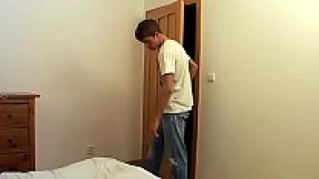 After a blowjob, a young gay couple is deeply in love.