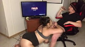 Chubby amateur titjob and blowjob