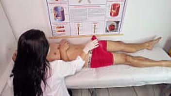 The nurse watches the patient's erection