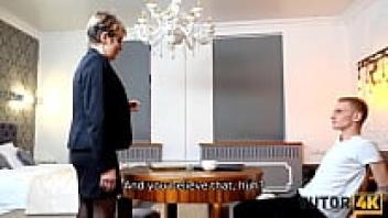 TUTOR4K. Prankster loves mature women and covers up tutors' glasses.