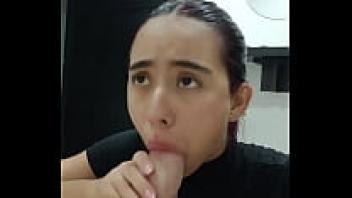 Before he cums in her mouth, the attractive man lets his stepsister in and engages in wonderful oral sex with her.