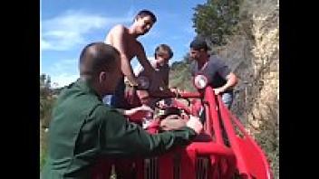 Kelly Starr, a black MILF with enormous jugs, encounters a lustful group of ranchers and receives a hardcorte gang bang.