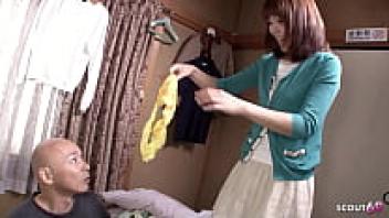 A Japanese teen was seduced to uncensored JAV sex after catching an old guy jerking with her panties.
