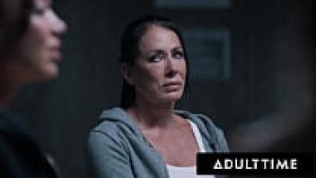 Adult Time: During a rough DVP gangbang, Little Puck, a sex addict, was fisted and double-penetrated.