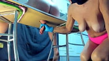 Sperm extraction from the drain balls of the BDSM stepmother is a huge cumshot.