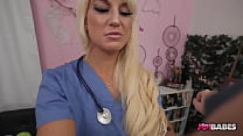 Sexy Curvy Blonde Nurse Bree Brooks Gives JOI.