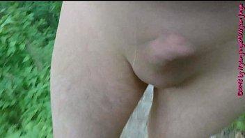 Walk in pantyhose on the forest mountain